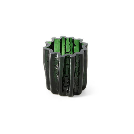 Corolla candle holder, emerald