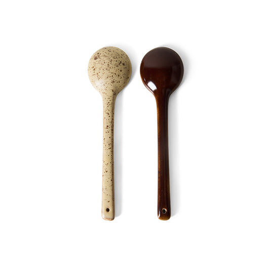 70s ceramics: serving spoons, hills (set of 2)