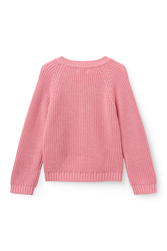 Gebreid Klassiek Ribvest Blossom Pink