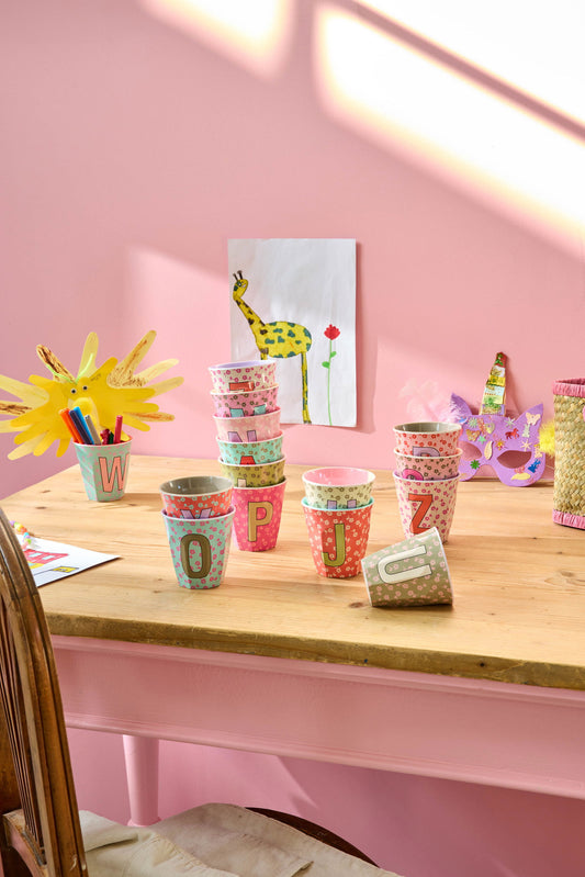 Melamine Alphabet - Flowers - Pinkish