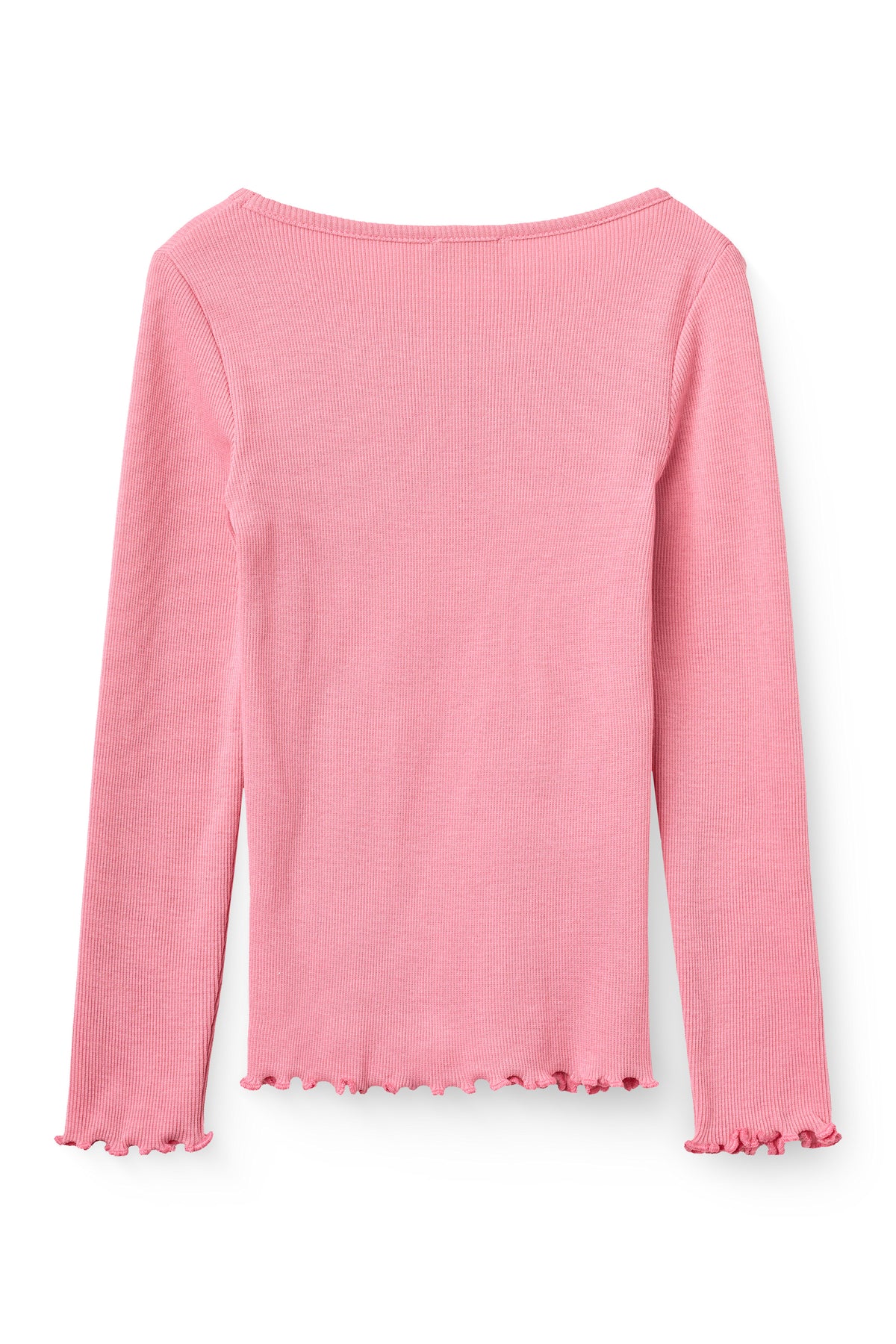 Modal Rib Longsleeve Hartjes Opengewerkt Blossom Pink