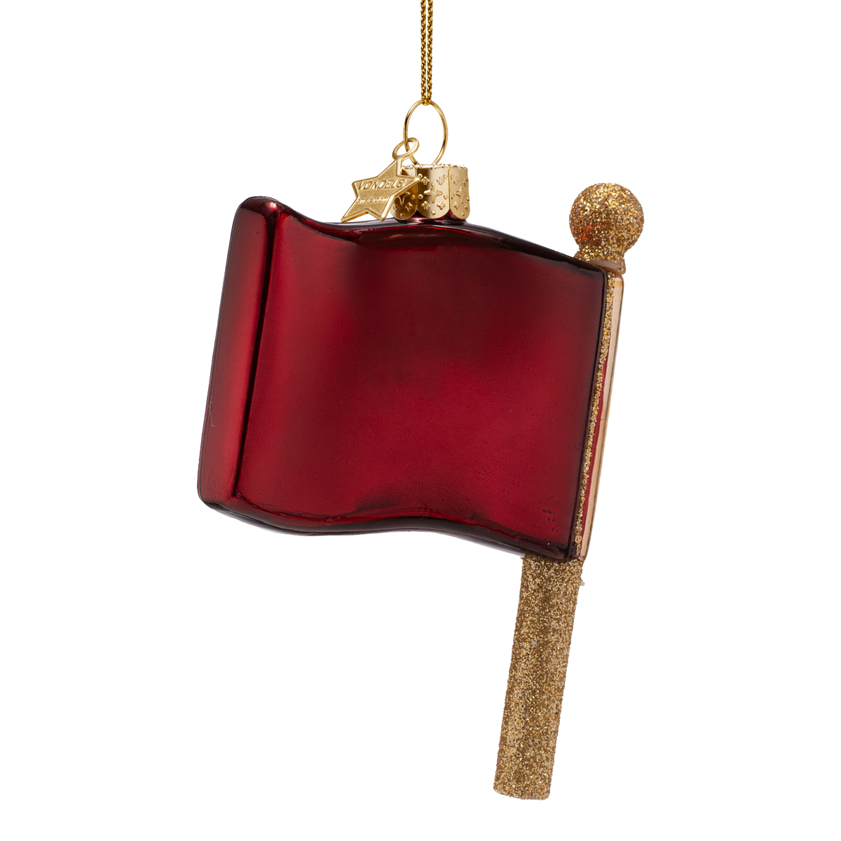 Vondels Kerstbal Rode Vlag – Glas – 10,5 cm