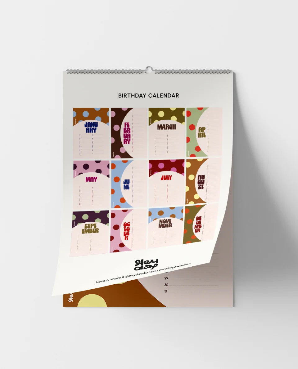 Birthday Calendar Polka dot
