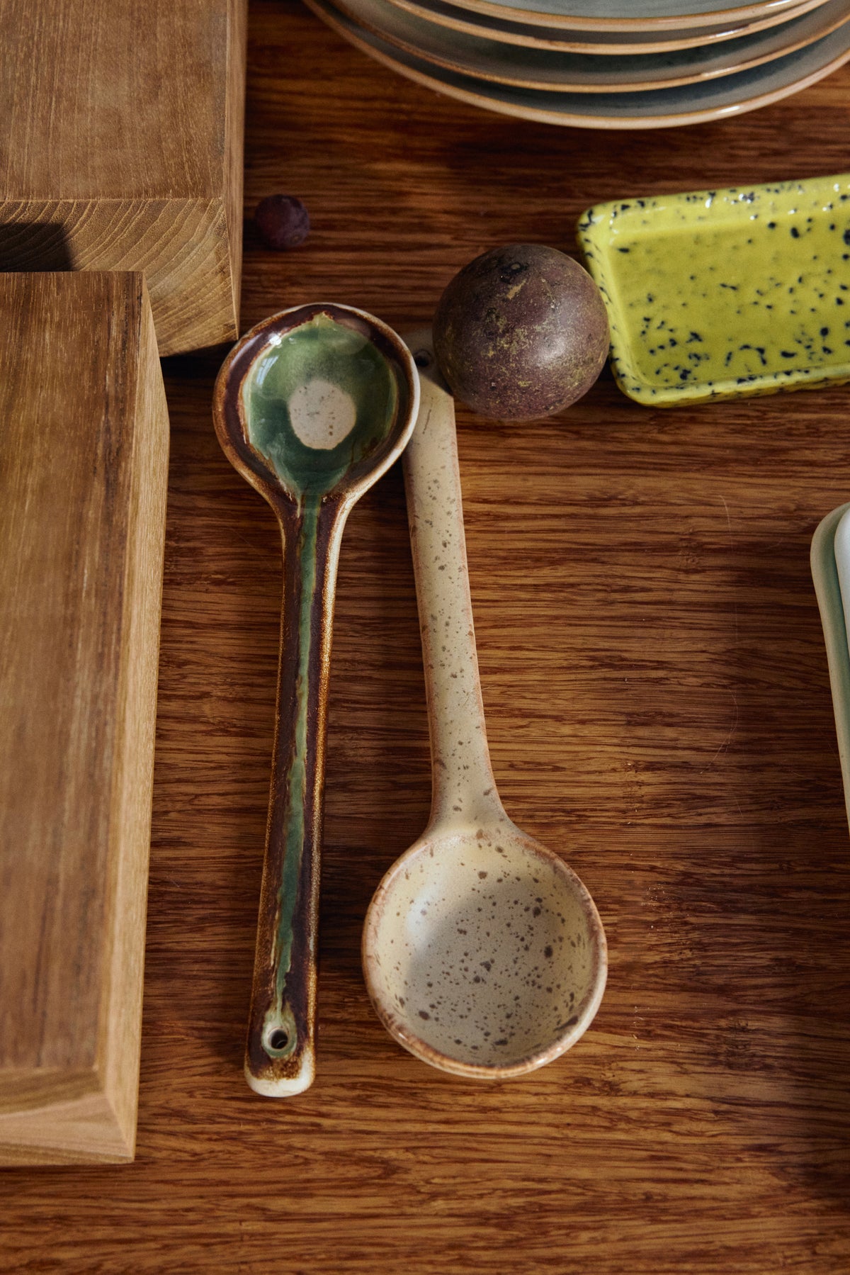 70s ceramics: serving spoons, hills (set of 2)