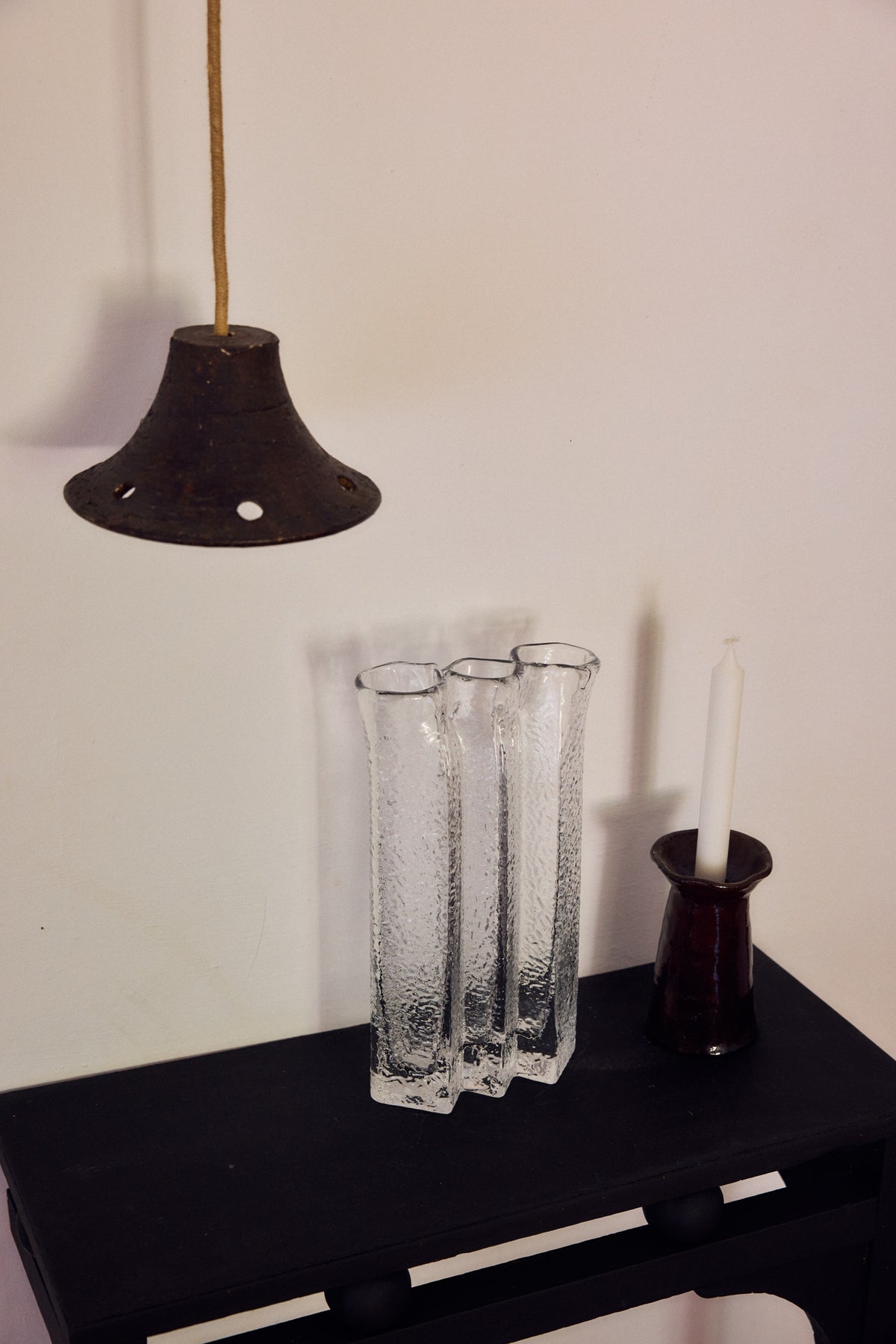 Column glass vase, clear