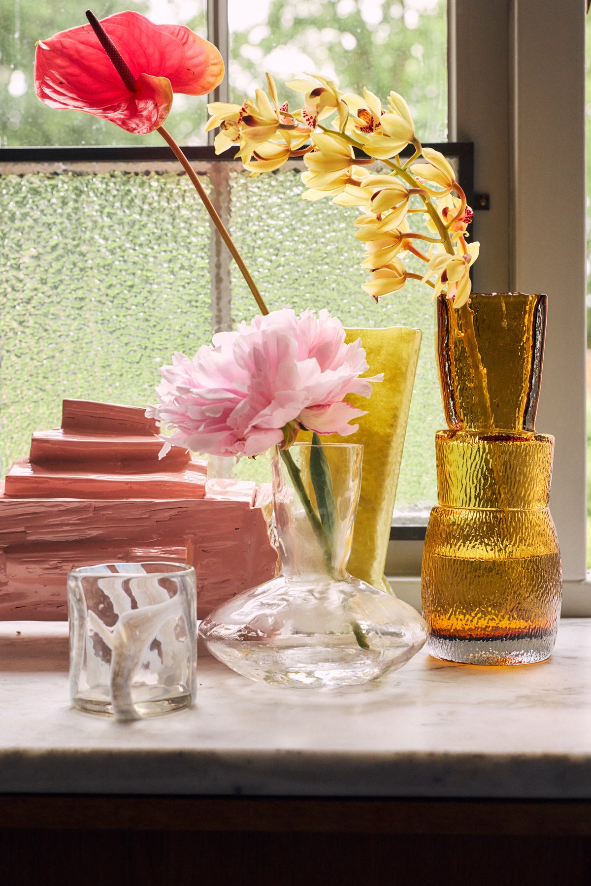 Carafe glass vase, clear