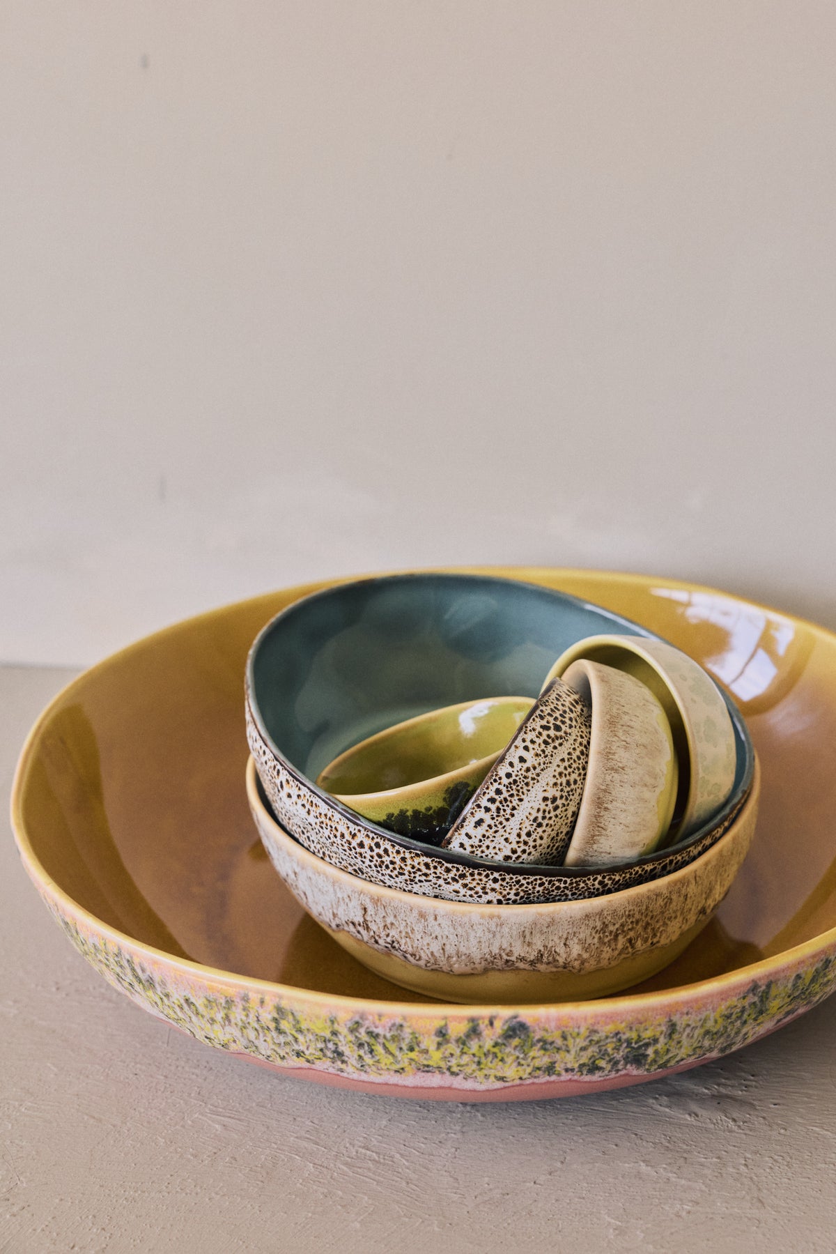 70s ceramics: pasta bowl (per stuk)
