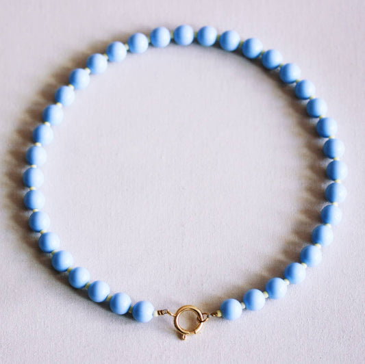 Kralenketting met Miyuki-kralen - lichtblauw/geel