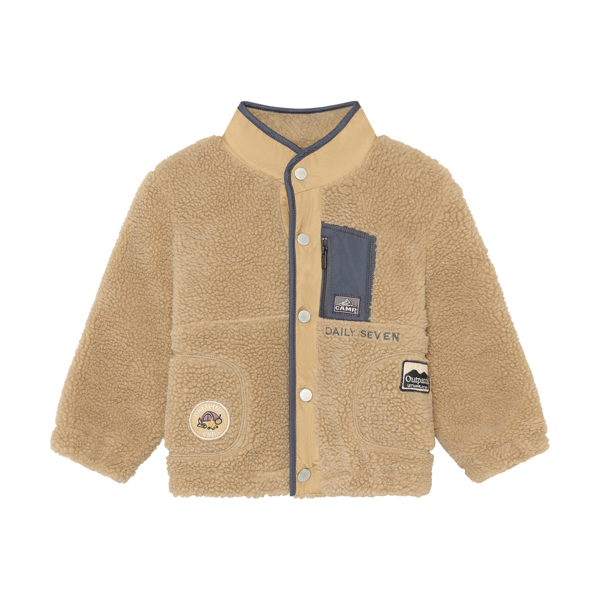 Teddy Jacket Navy Patches