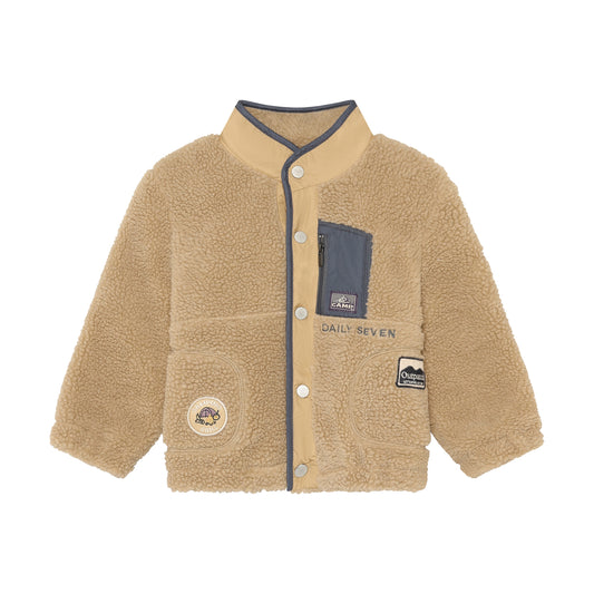 Teddy Jacket Navy Patches
