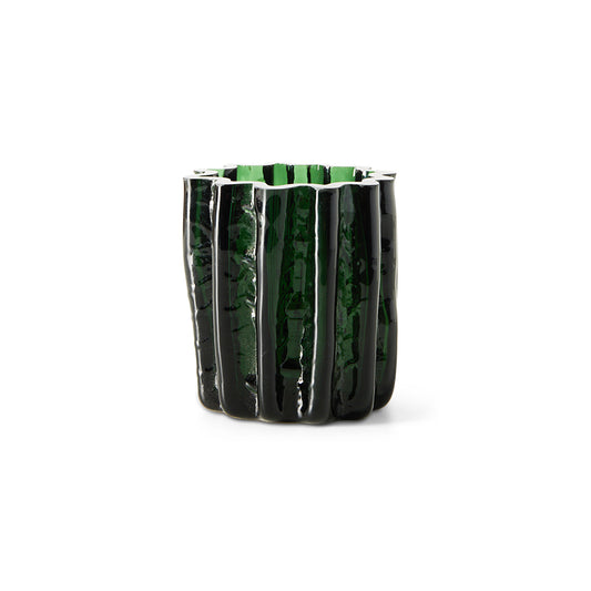 Corolla candle holder, emerald