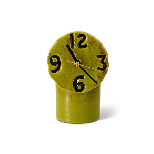 Retro ceramic clock olive