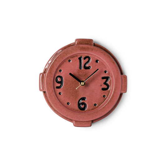 Retro ceramic wall clock, pink