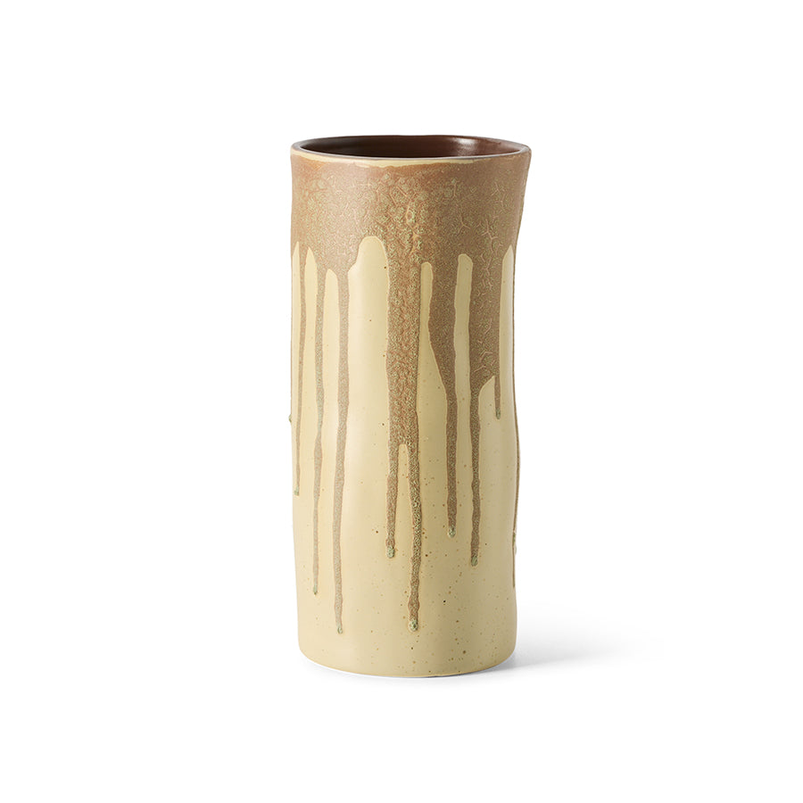 Long vase, melting brown