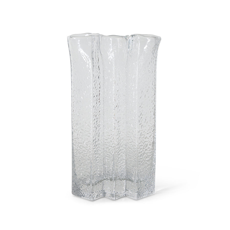 Column glass vase, clear