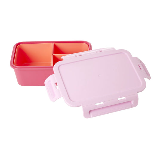 Lunchbox with 3 Inserts in Color Pink with Light Red