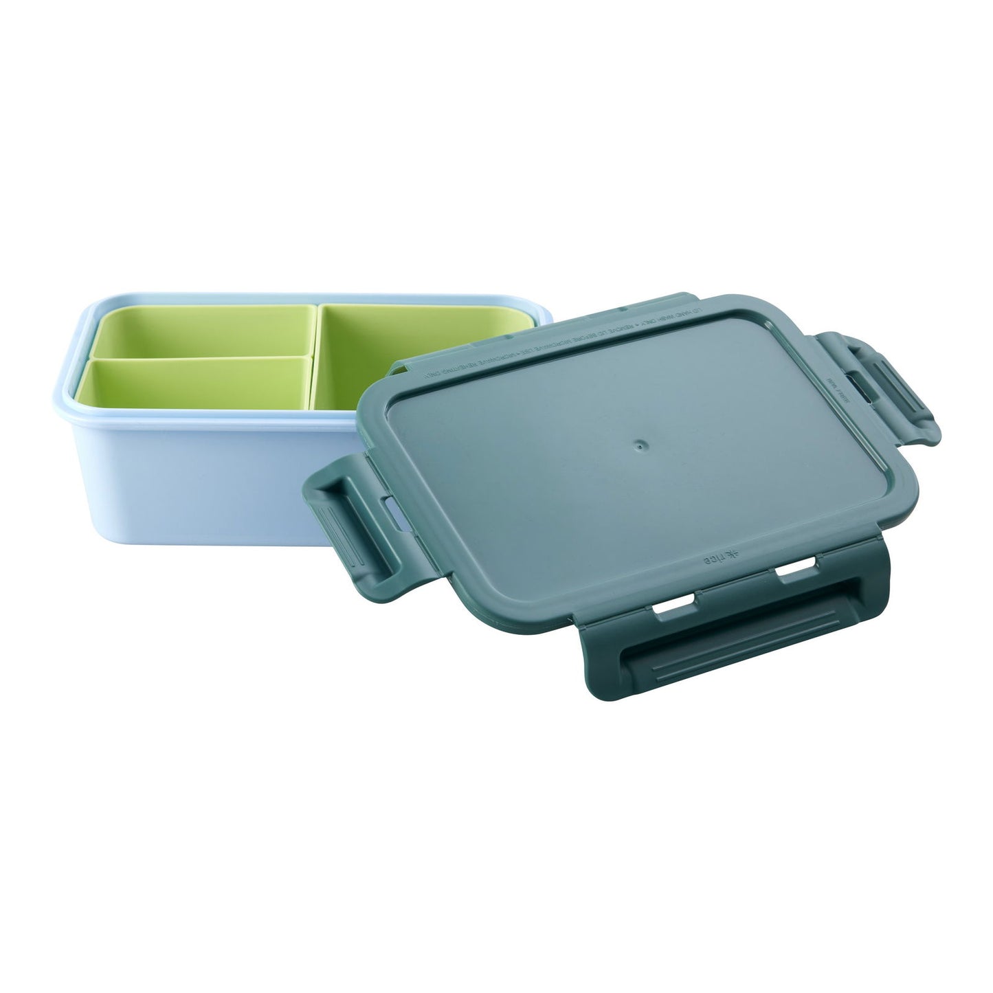 Lunchbox with 3 Inserts in Green and Soft Blue