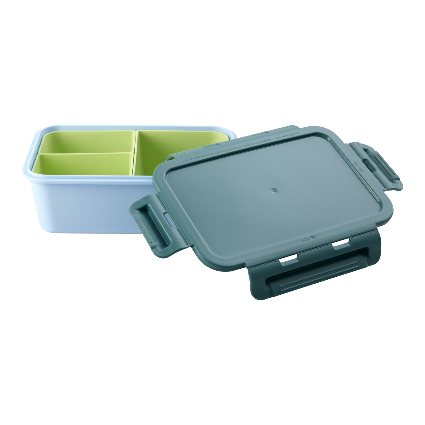 Lunchbox with 3 Inserts in Green and Soft Blue