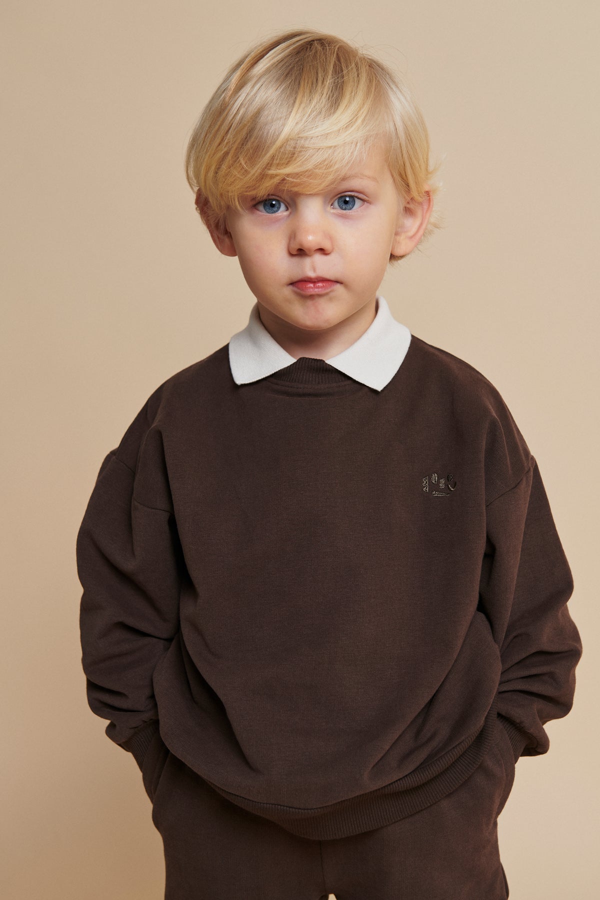 Classic Sweatshirt - In bruin en blauw