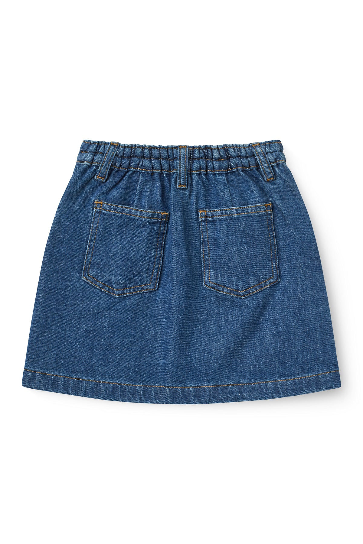 Denim Rok met Gevlochten Details Indigo Blue Wash