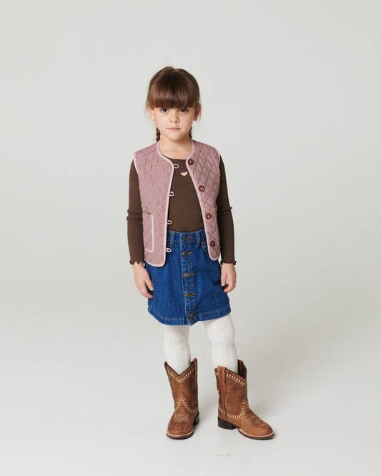Denim Rok met Gevlochten Details Indigo Blue Wash