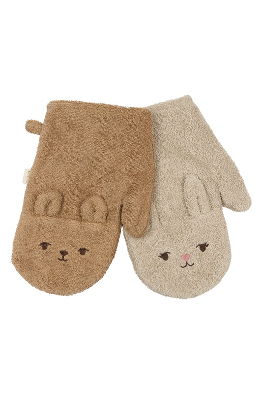 Washand set Beer & Konijn - Oxford Tan