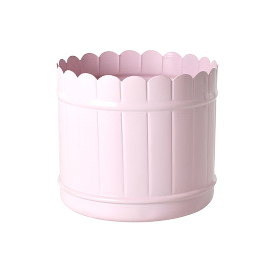 Metalen Bloempot Soft Pink – Scallop Rand | RICE