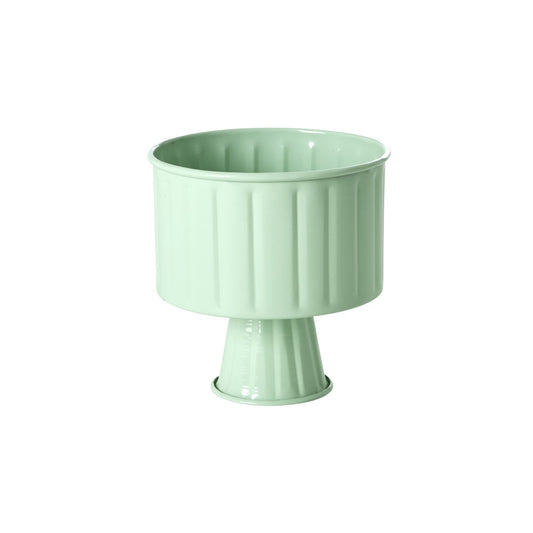 Metalen Bloempot op Voet – Soft Green
