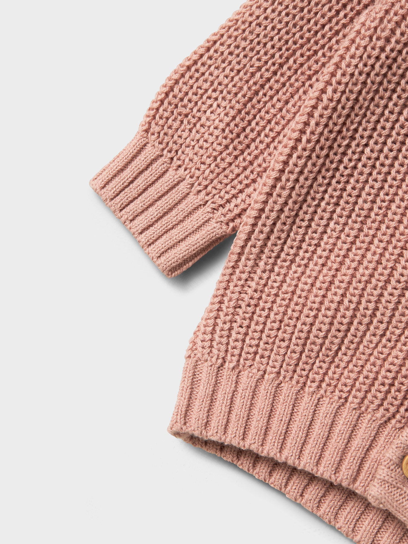 NBNEMLEN lange mouw gebreid vest roze