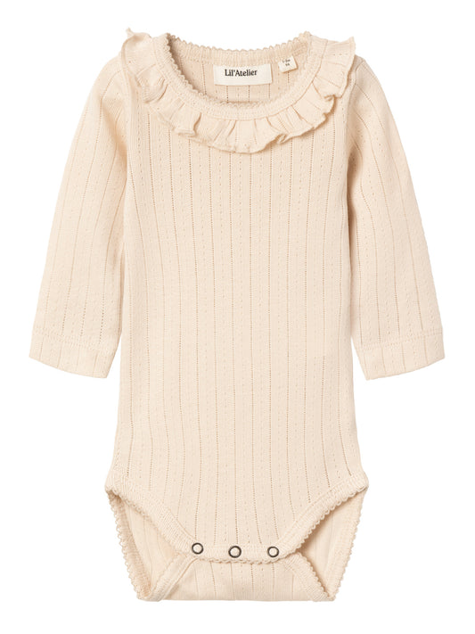 NBFRACHEL lange mouw slim fit body wit