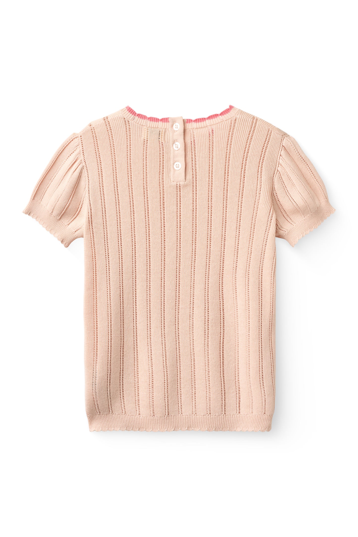 Gebreide Pointelle Korte Mouw Blouse