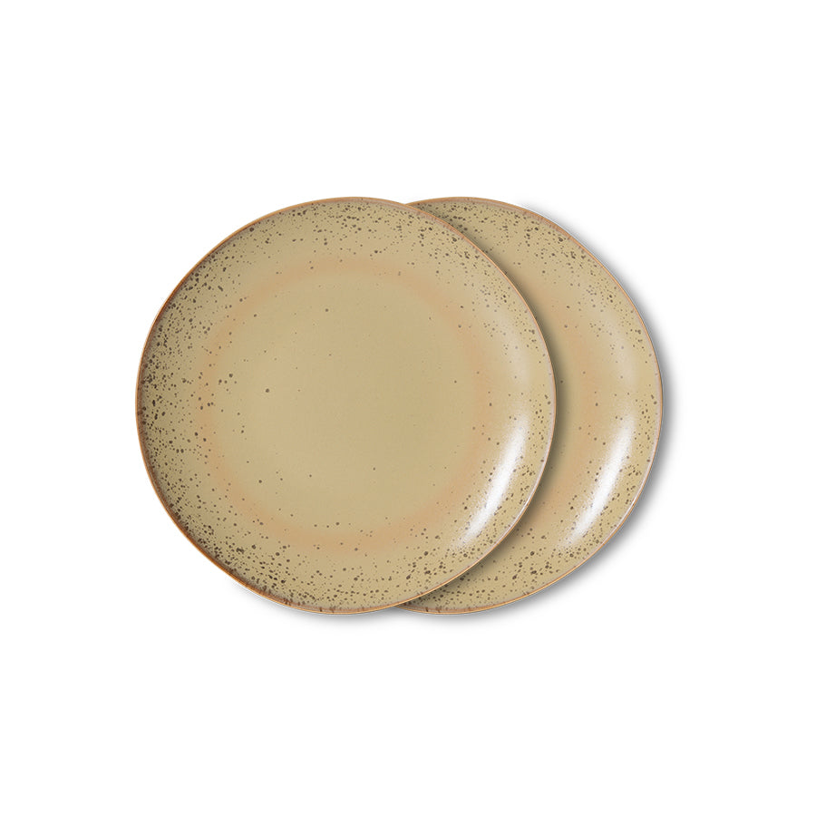 70s ceramics: dessert plate, grit (per stuk)