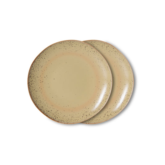 70s ceramics: dessert plate, grit (per stuk)