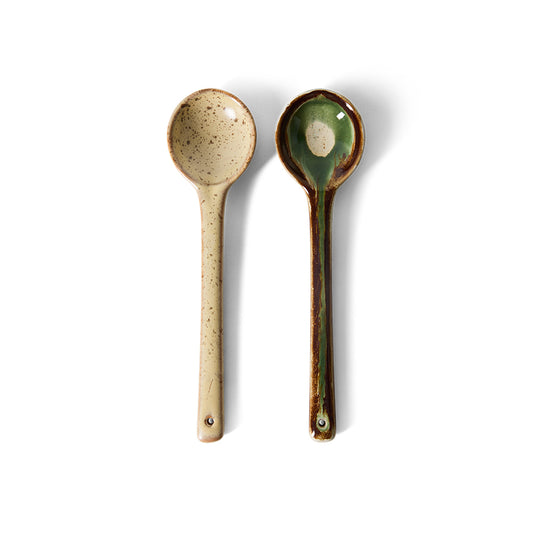 70s ceramics: serving spoons, hills (set of 2)