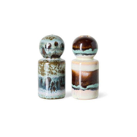 70s ceramics: pepper & salt jar, swirl