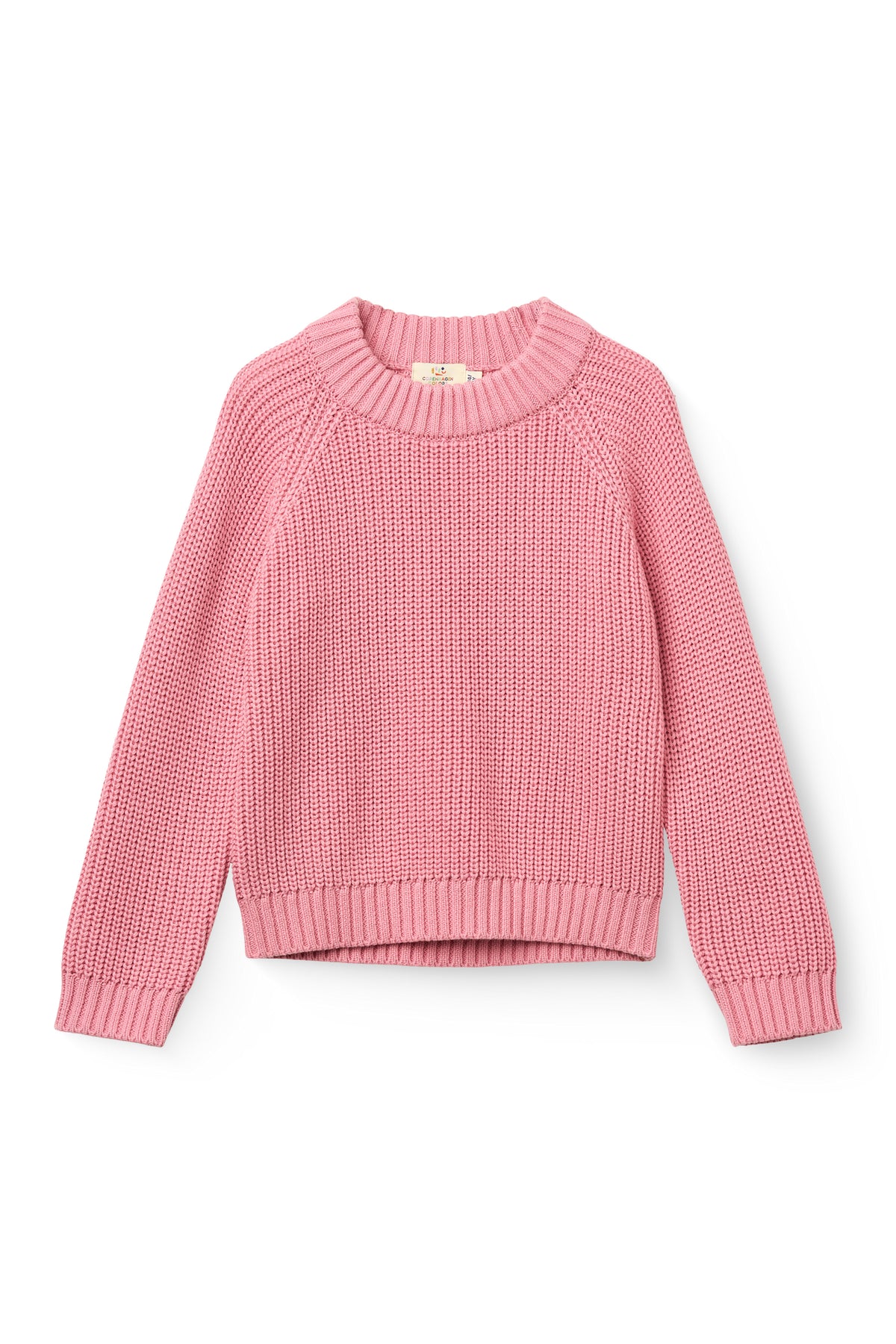 Gebreide Klassieke Ribtrui - Groen en Roze