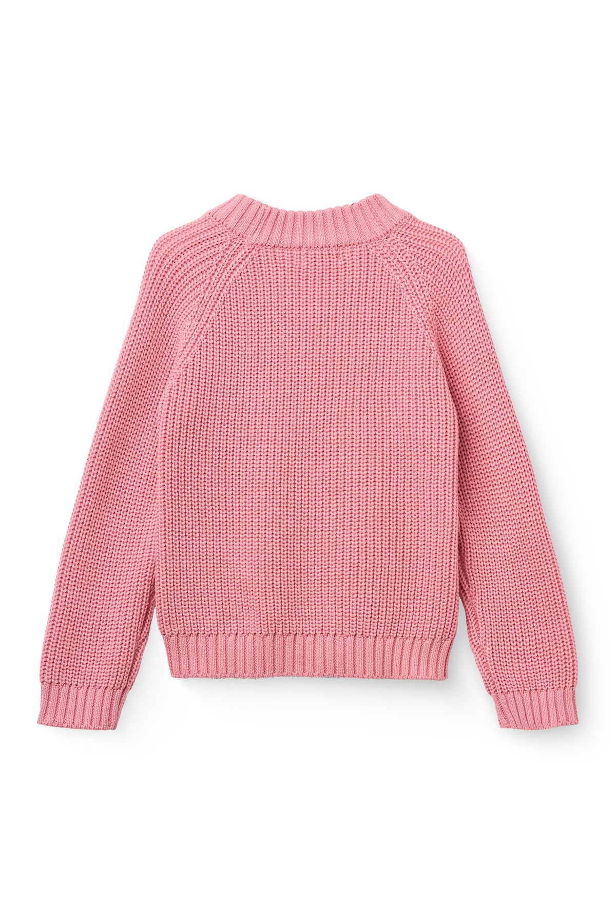 Gebreide Klassieke Ribtrui - Groen en Roze