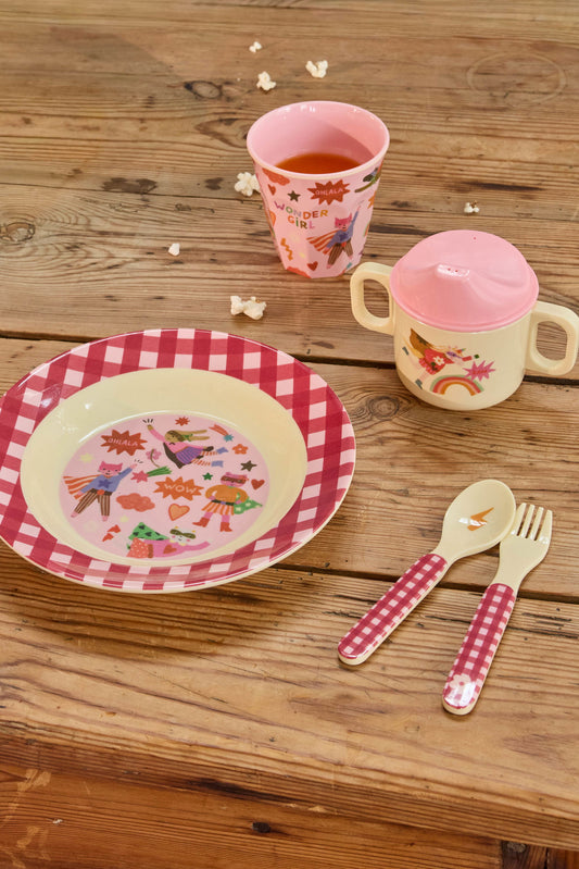 Melamine Cup with Hero Print - Medium - Pink