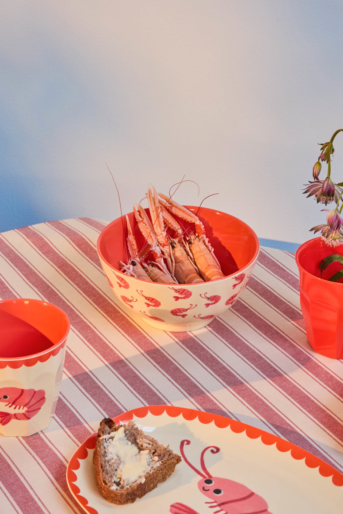 Melamine Kom – Shrimp Print – 700 ml