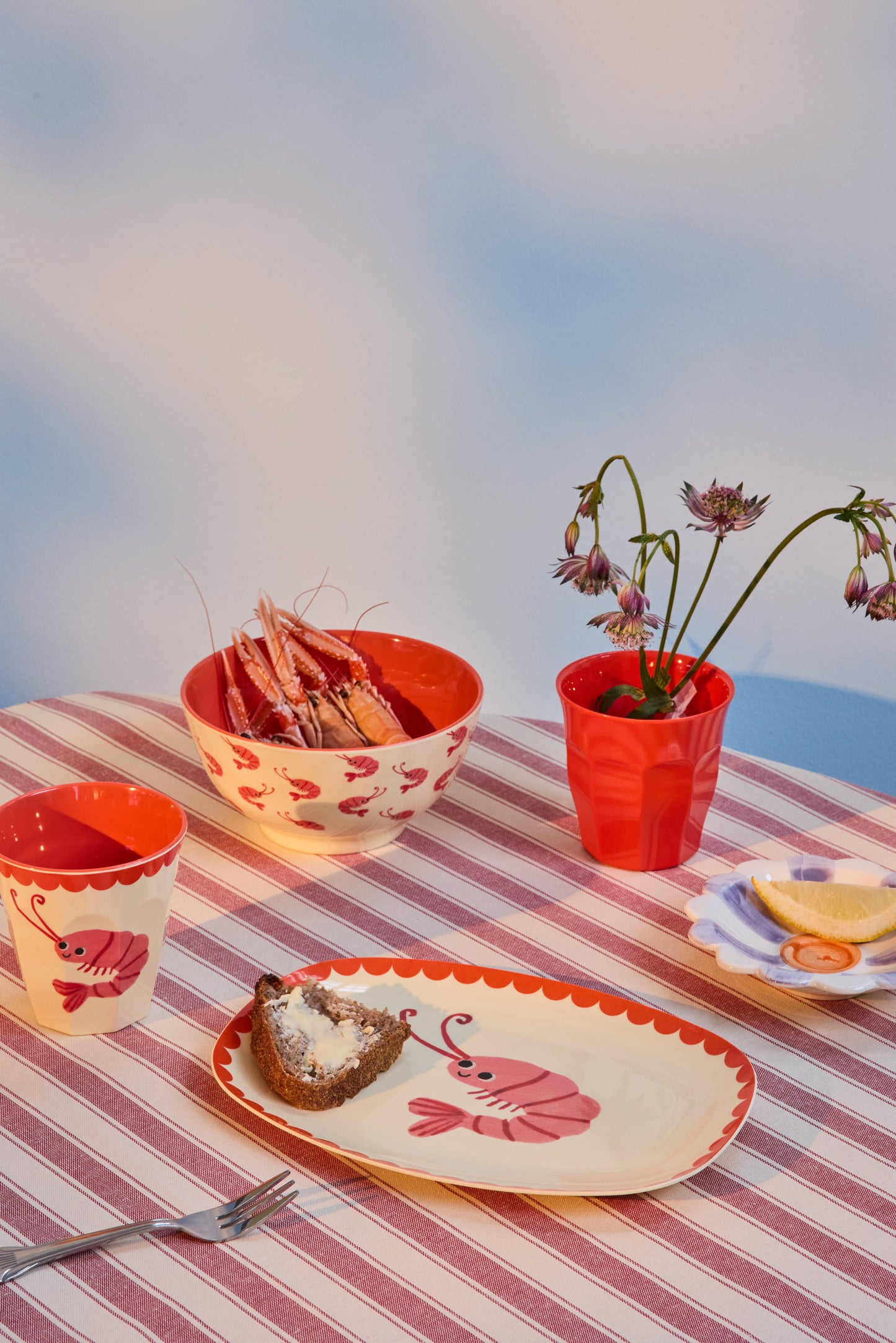 Melamine Kom – Shrimp Print – 700 ml