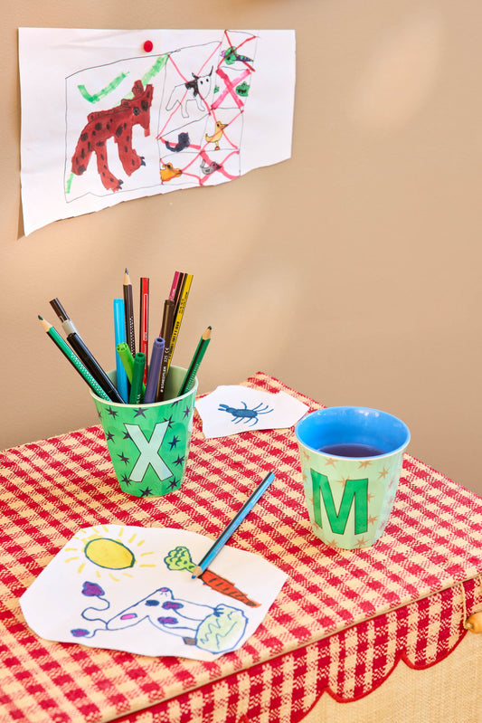 Melamine Full Alphabet - Stars - Bluish - 250ml