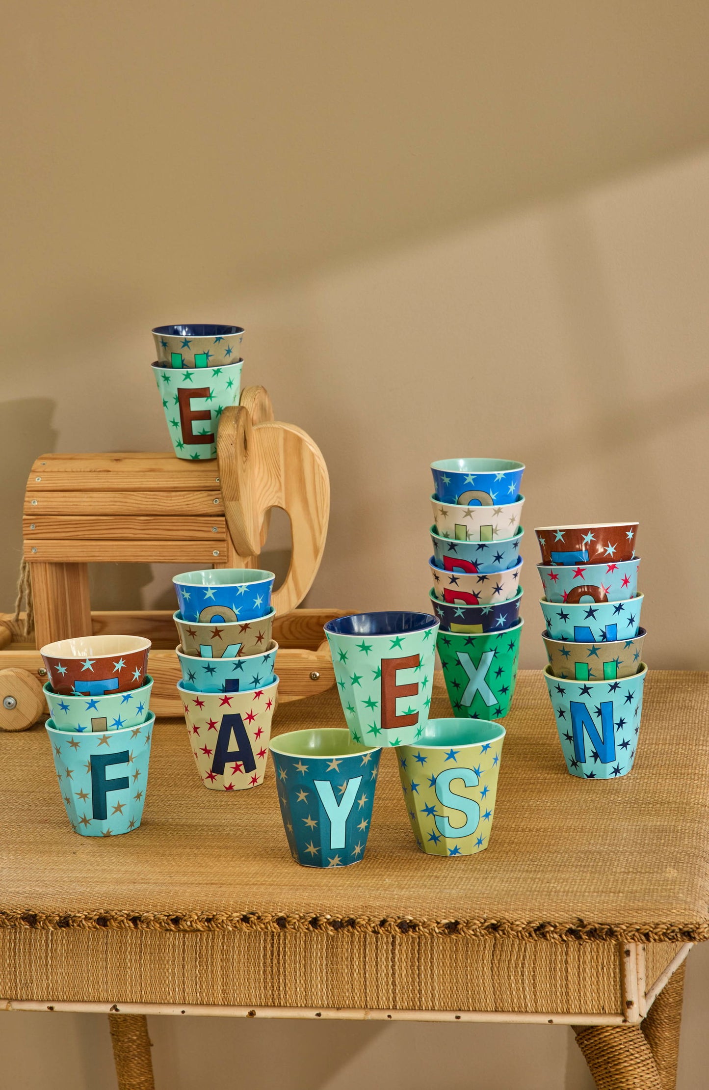 Melamine Full Alphabet - Stars - Bluish - 250ml