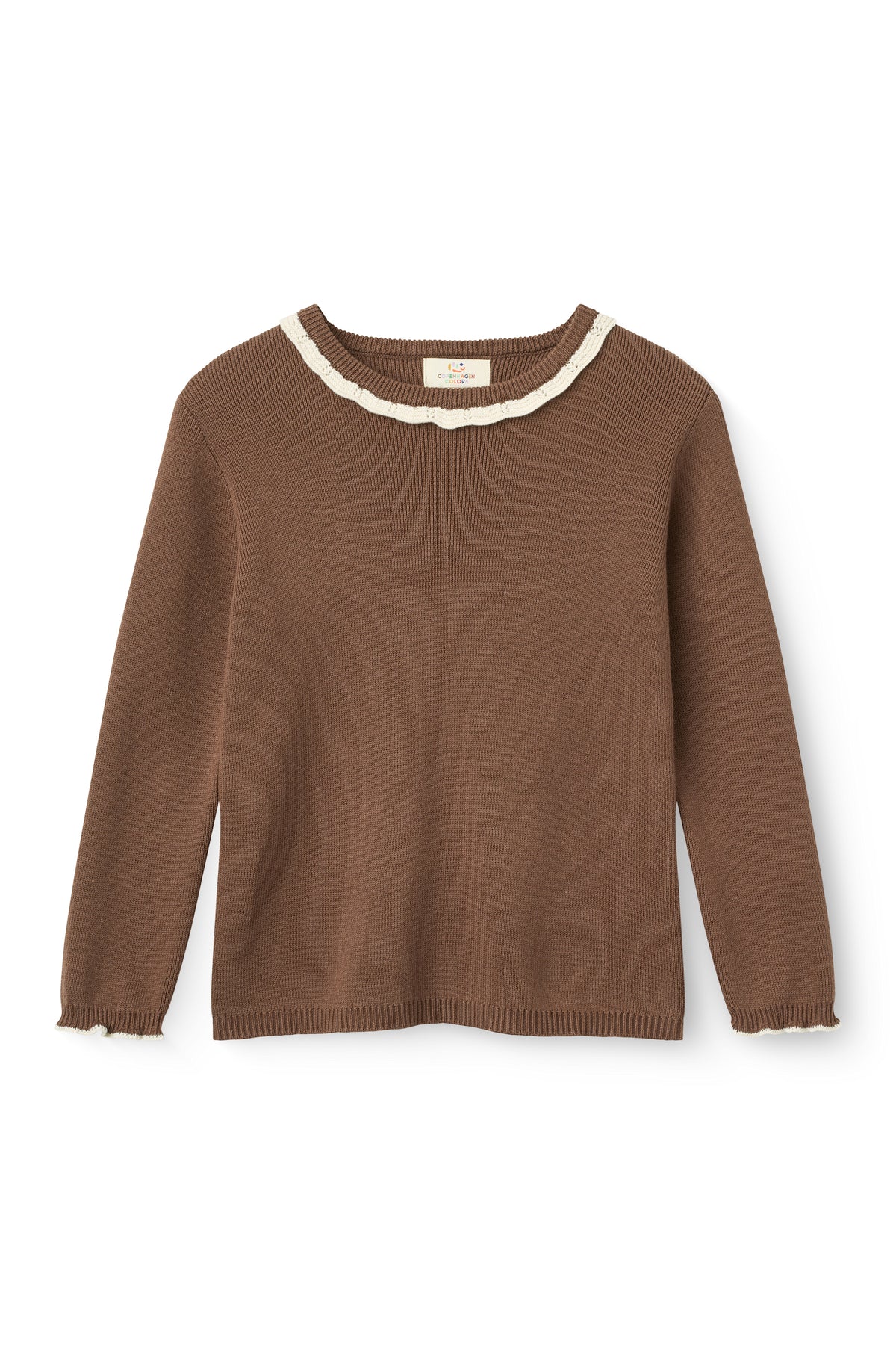 Longsleeve Blouse met Decoratieve Halslijn Walnut