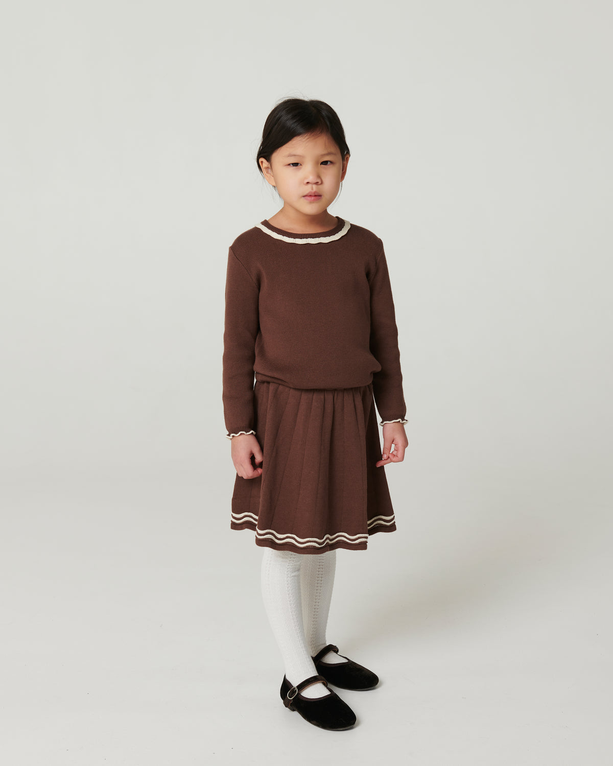 Longsleeve Blouse met Decoratieve Halslijn Walnut