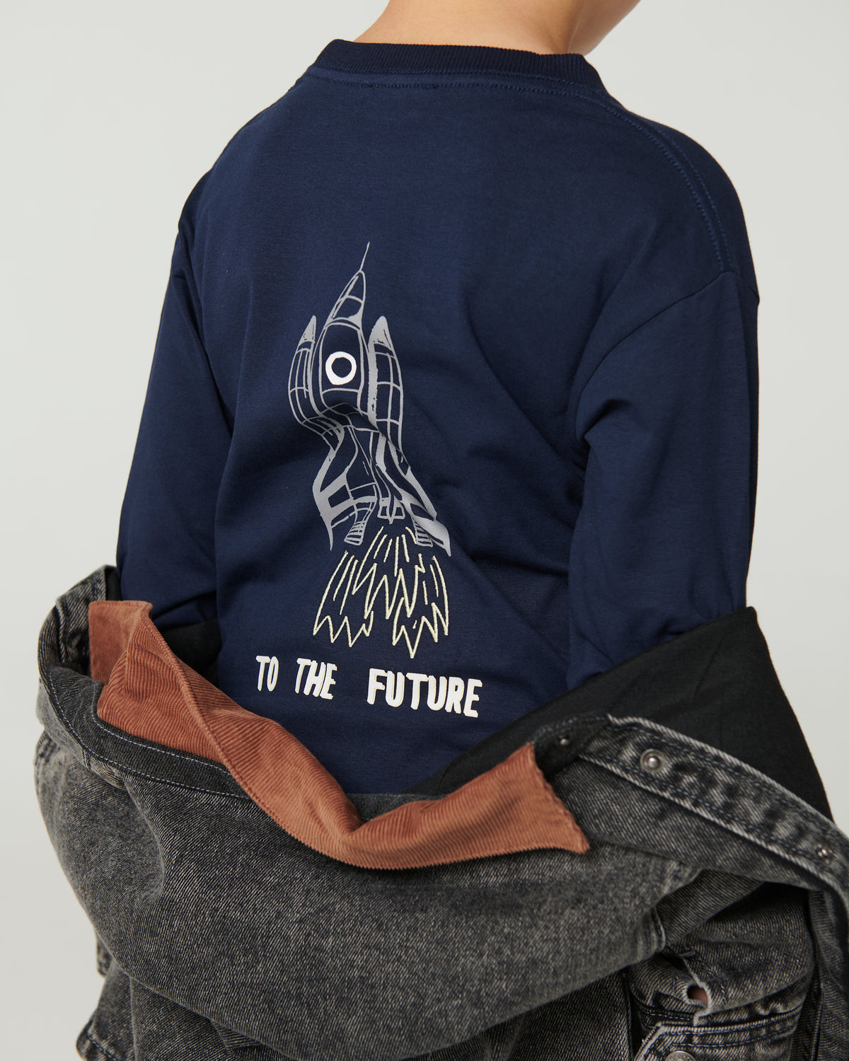 Longsleeve T-shirt met Raket print Navy