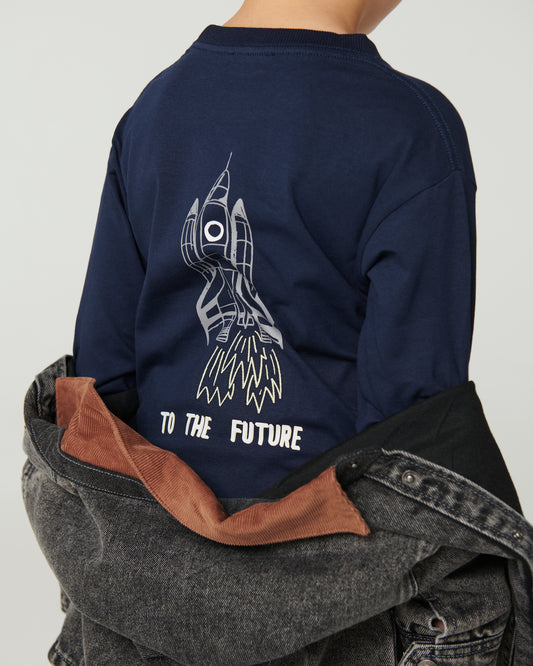 Longsleeve T-shirt met Raket print Navy