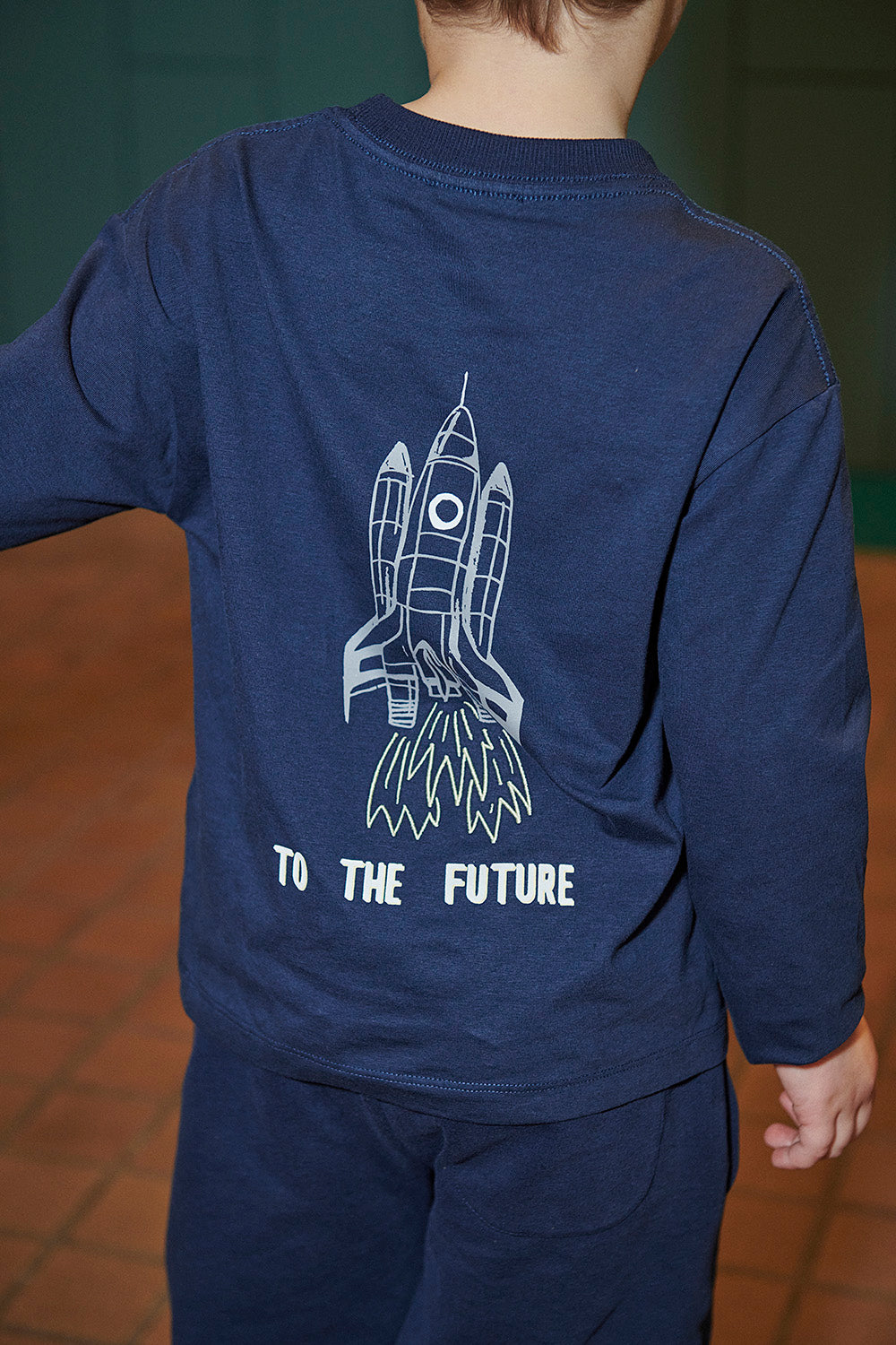 Longsleeve T-shirt met Raket print Navy