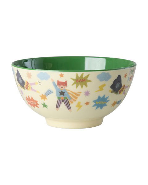 Melamine Bowl with Hero Print - Medium - Green - Small