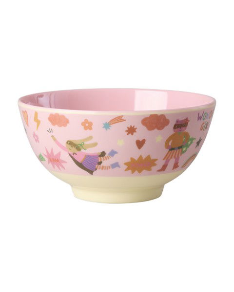 Melamine Bowl with Hero Print - Medium - Pink