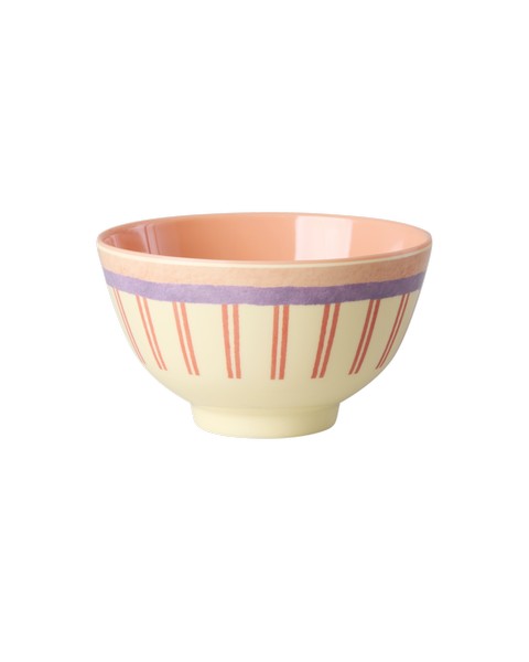 Melamine Bowl with Stripey Love Print - Small